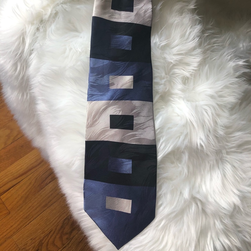 Gasparo Silk Tie, Gray & shades of blue. 100% silk
